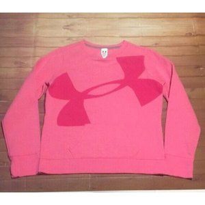 Girls Under Armour UA Hype Crew Cotton Sweatshirt YXL Youth XL Pink 1249820